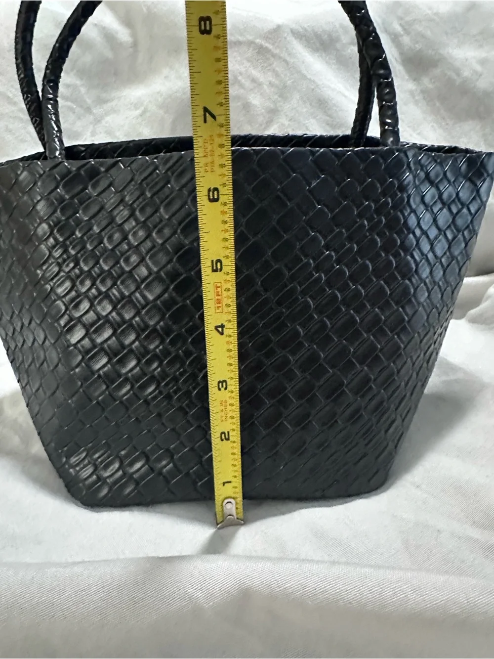 Black Woven Mini Tote Bag - Classic Women's Handbag NWOT